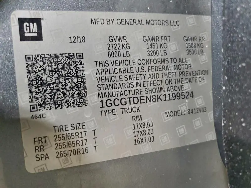 2019 CHEVROLET COLORADO Z71  