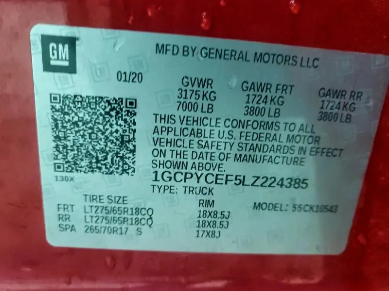 2020 CHEVROLET SILVERADO K1500 TRAIL BOSS CUSTOM  