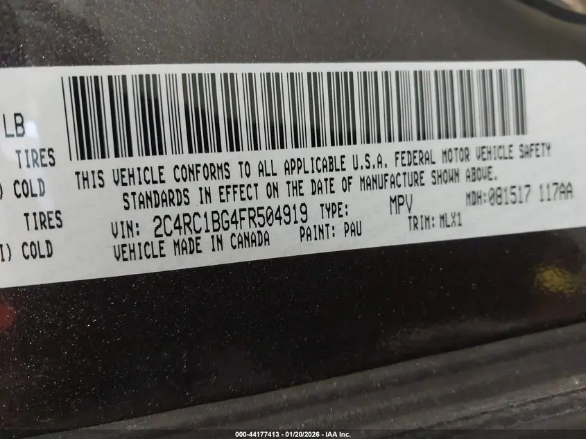 2015 CHRYSLER TOWN & COUNTRY TOURING