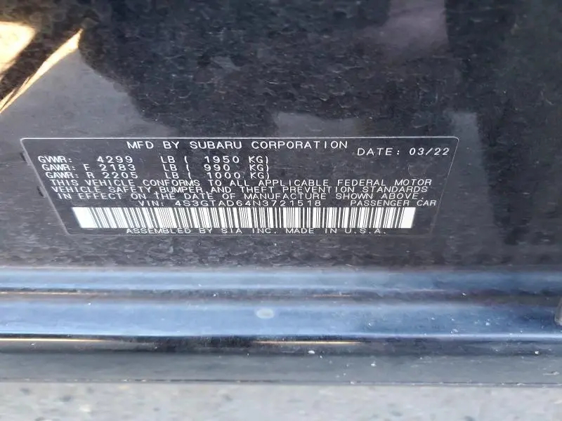 2022 SUBARU IMPREZA PREMIUM  