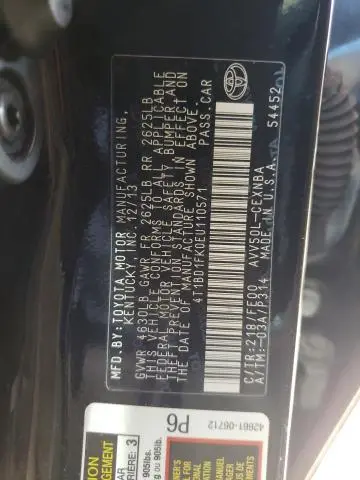 2014 TOYOTA CAMRY HYBRID  