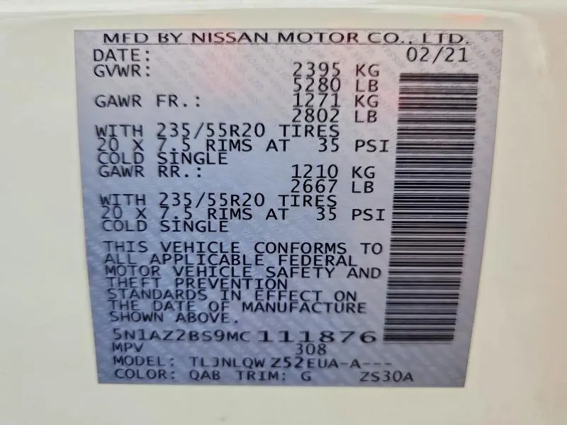 2021 NISSAN MURANO SV  