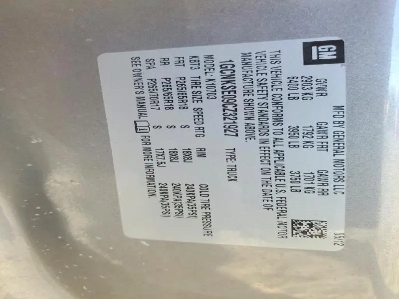 2012 CHEVROLET SILVERADO K1500 LT  