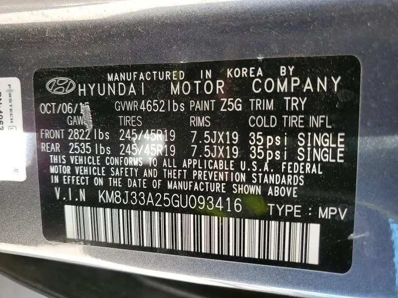 2016 HYUNDAI TUCSON LIMITED  