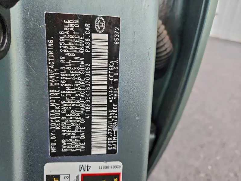 2011 TOYOTA CAMRY   