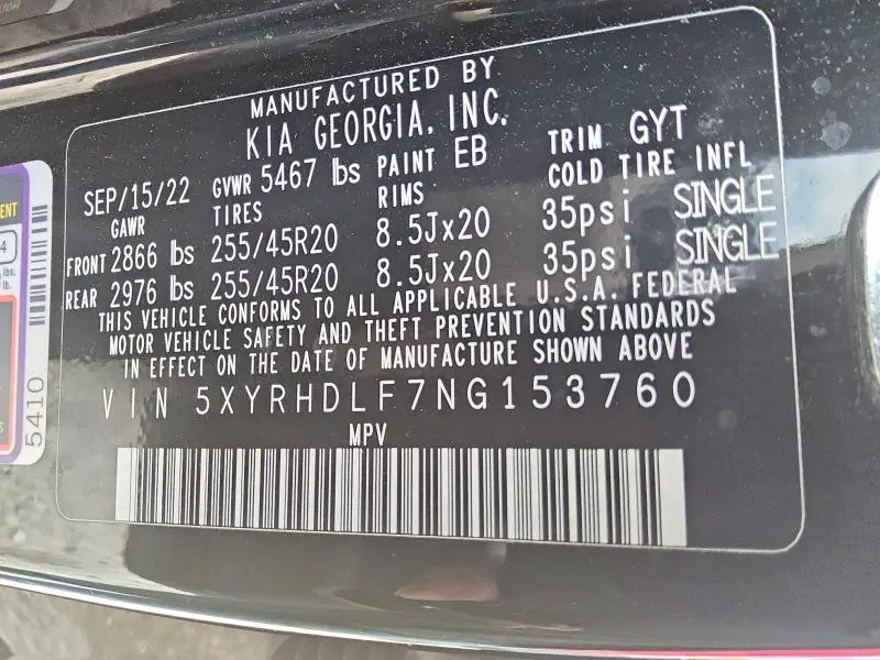 2022 KIA SORENTO X-LINE EX  