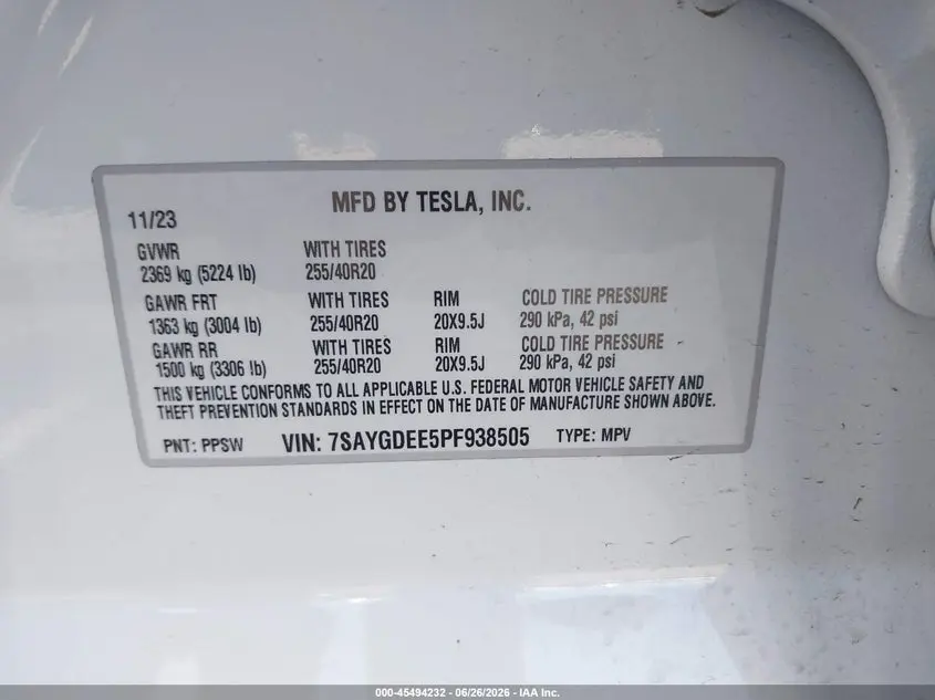 2023 TESLA MODEL Y AWD/LONG RANGE DUAL MOTOR ALL-WHEEL DRIVE
