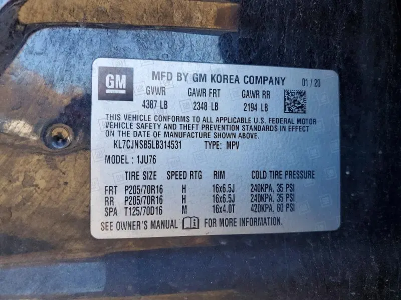 2020 CHEVROLET TRAX LS  