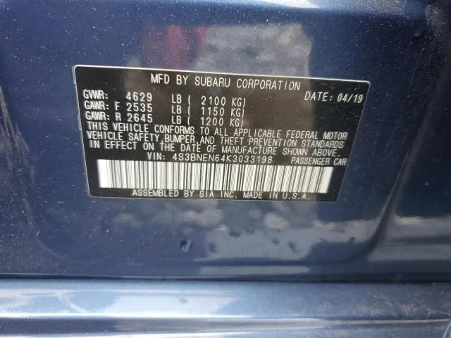 2019 SUBARU LEGACY 3.6R LIMITED  