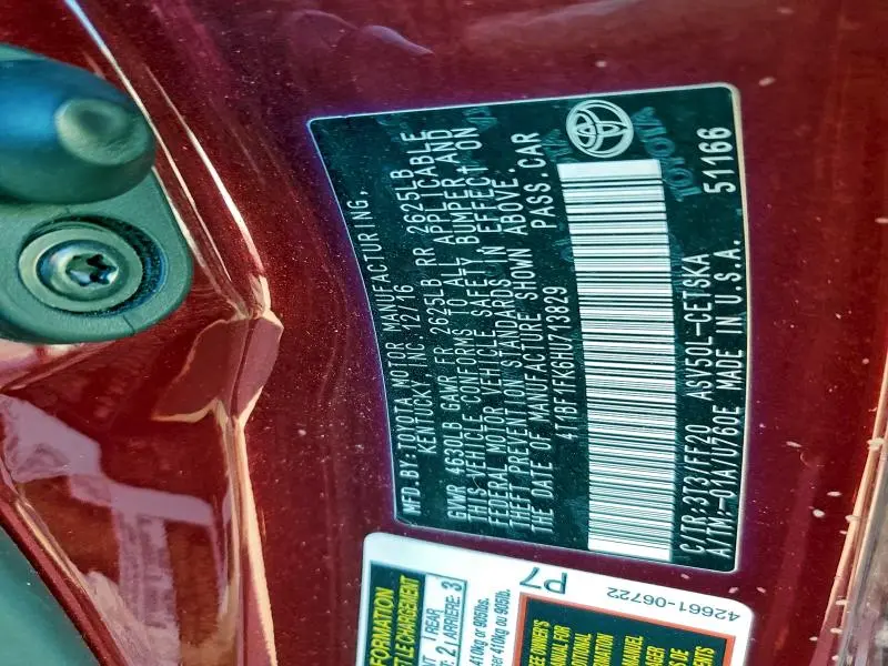 2017 TOYOTA CAMRY LE  