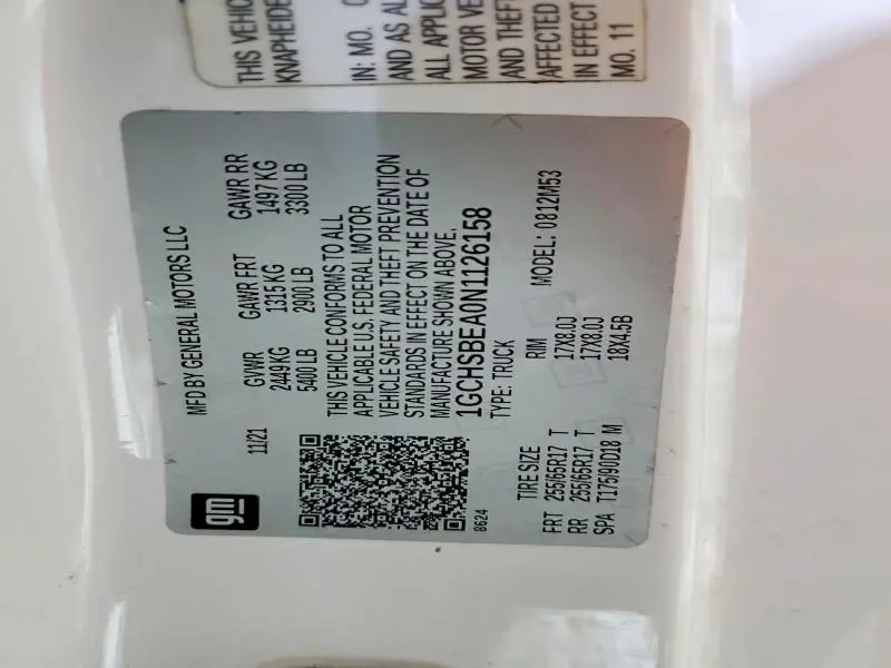 2022 CHEVROLET COLORADO   