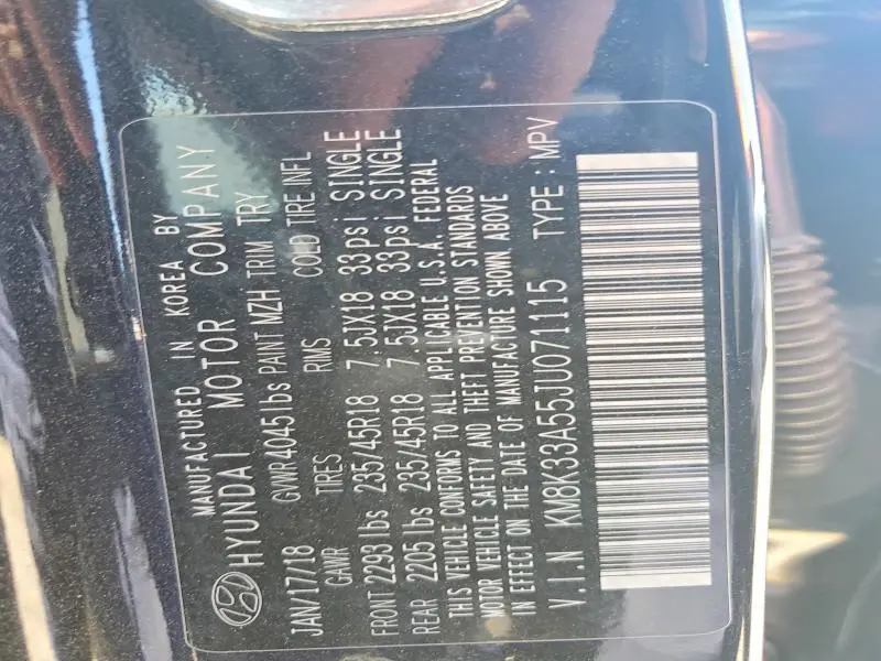 2018 HYUNDAI KONA LIMITED  