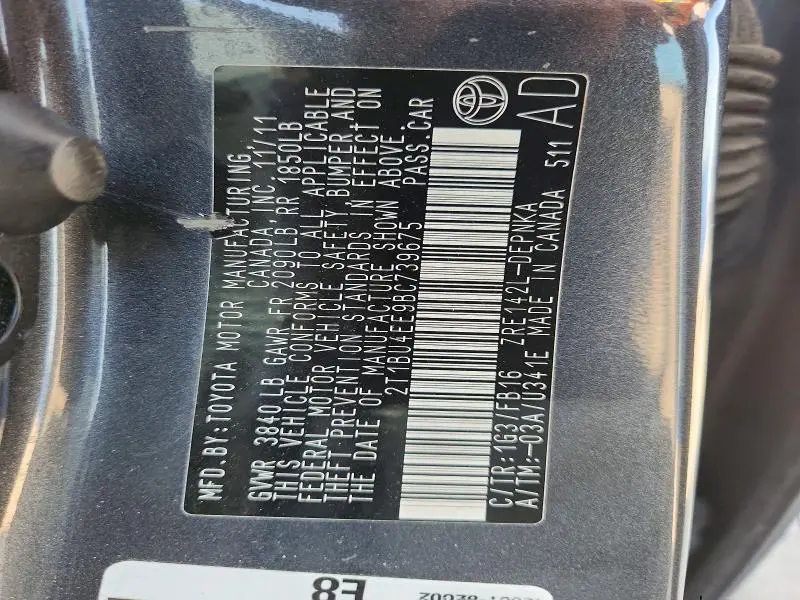2011 TOYOTA COROLLA LE  