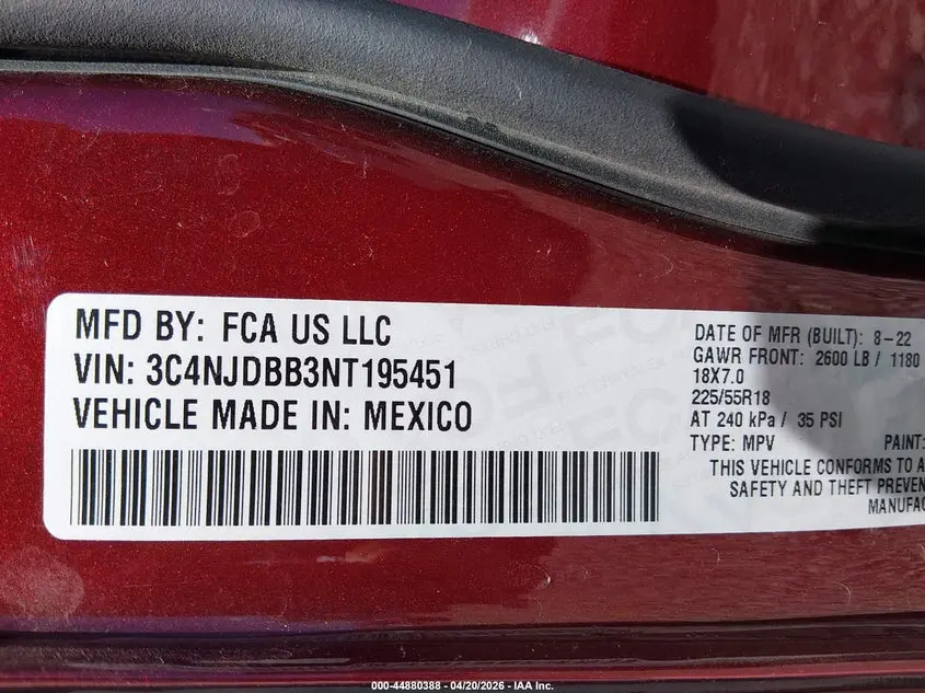 2022 JEEP COMPASS ALTITUDE 4X4