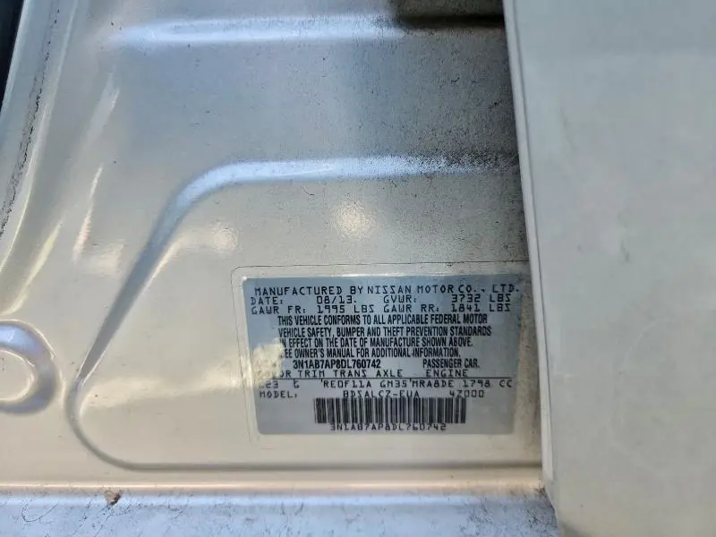 2013 NISSAN SENTRA S  