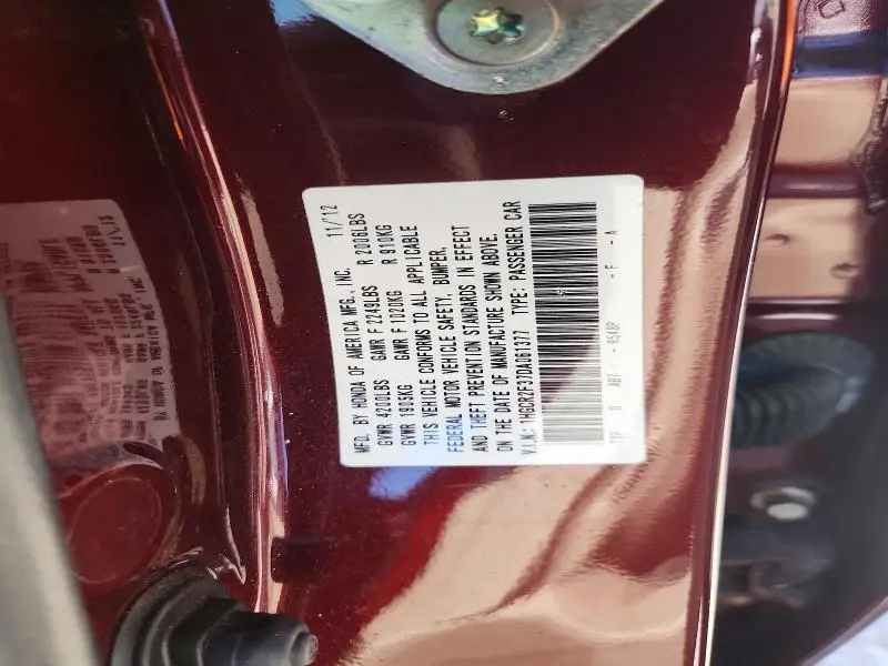 2013 HONDA ACCORD LX  