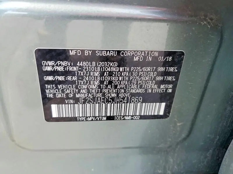2018 SUBARU FORESTER 2.5I PREMIUM  