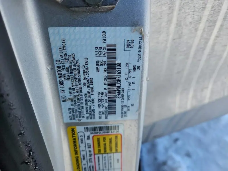 2017 FORD FUSION SE HYBRID  