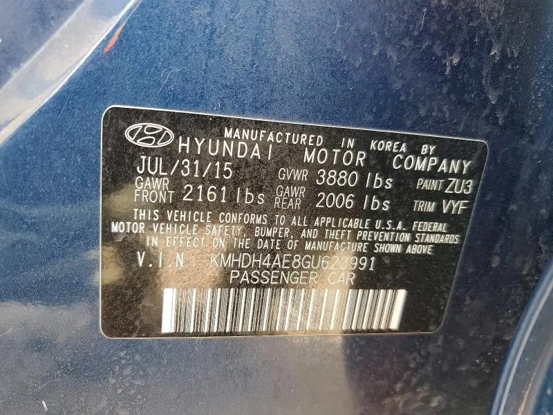 2016 HYUNDAI ELANTRA VALUE EDITION  