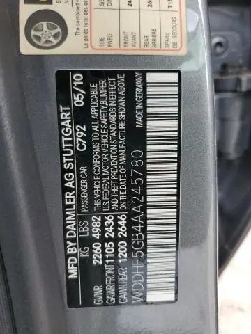 2010 MERCEDES-BENZ E 350  