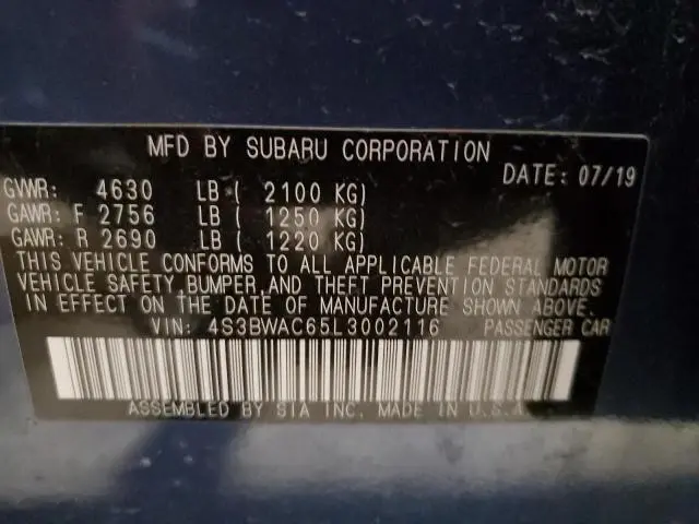 2020 SUBARU LEGACY PREMIUM  
