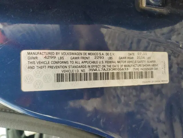 2012 VOLKSWAGEN JETTA TDI  