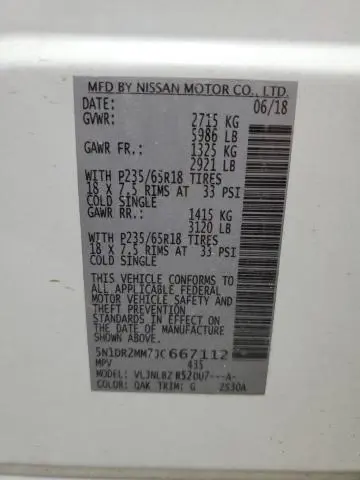 2018 NISSAN PATHFINDER S  