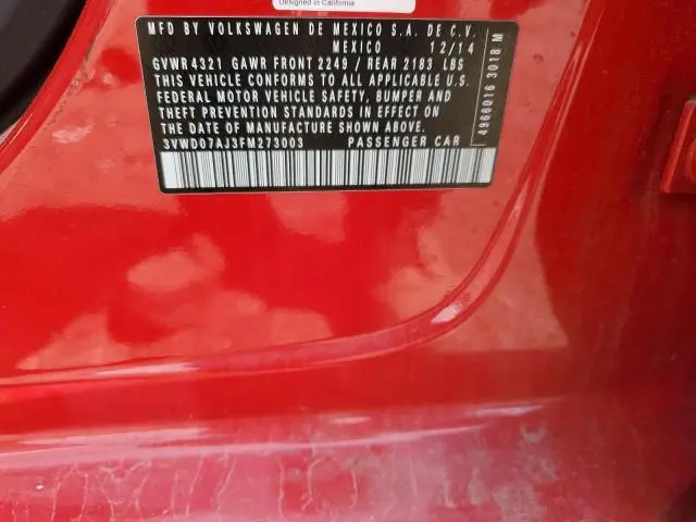 2015 VOLKSWAGEN JETTA SE  