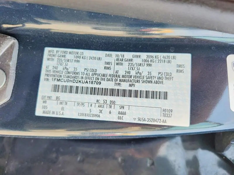 2019 FORD ESCAPE SEL  