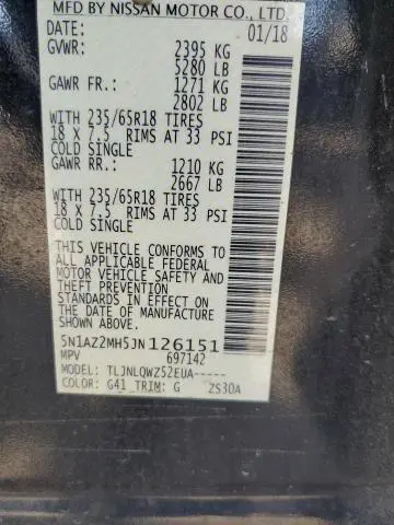 2018 NISSAN MURANO S