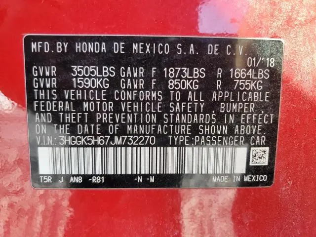 2018 HONDA FIT SPORT  