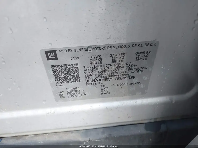 2019 CHEVROLET EQUINOX LS