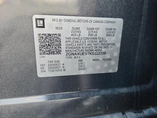 2019 CHEVROLET EQUINOX LT  