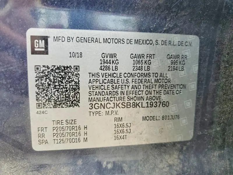 2019 CHEVROLET TRAX LS  