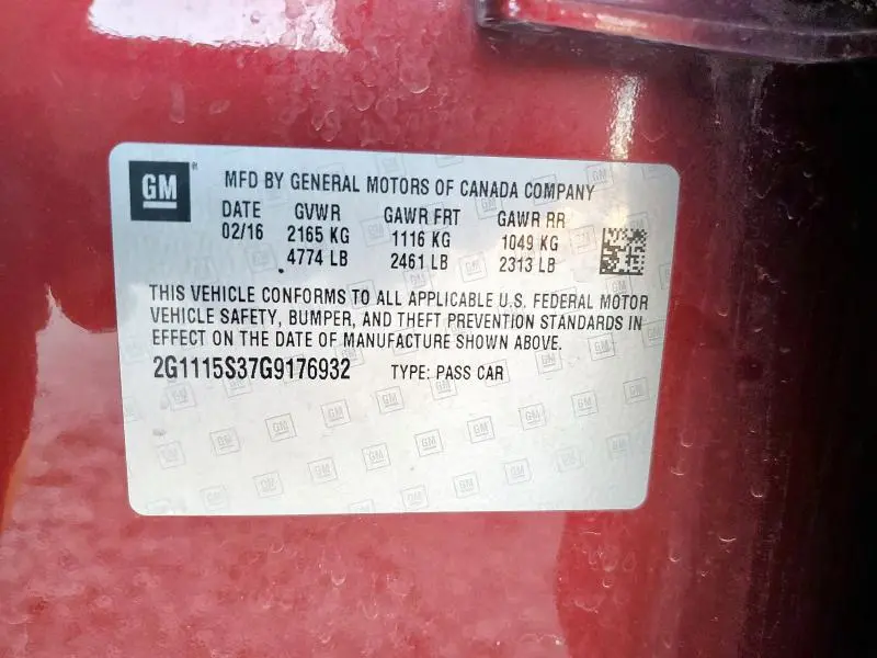 2016 CHEVROLET IMPALA LT  