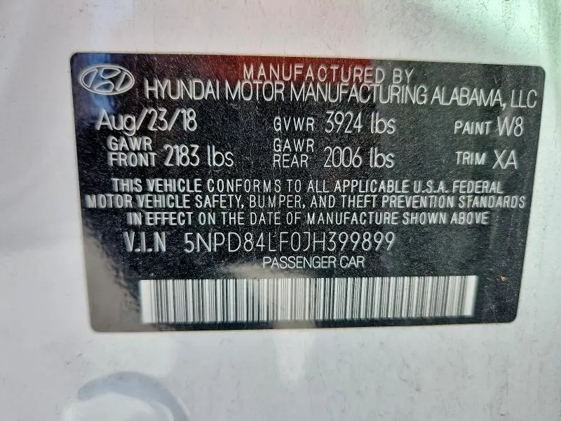 2018 HYUNDAI ELANTRA SEL  