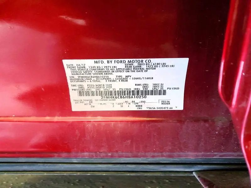 2017 FORD FLEX SEL  