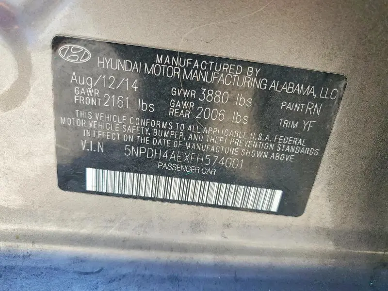 2015 HYUNDAI ELANTRA SE  