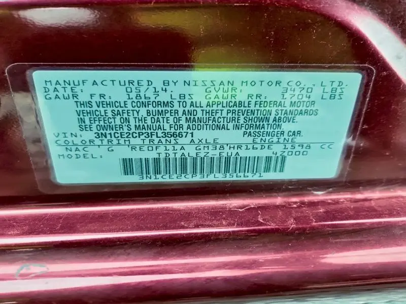 2015 NISSAN VERSA NOTE S  