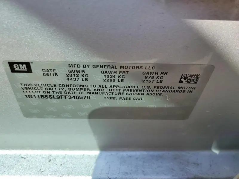 2015 CHEVROLET MALIBU LS  