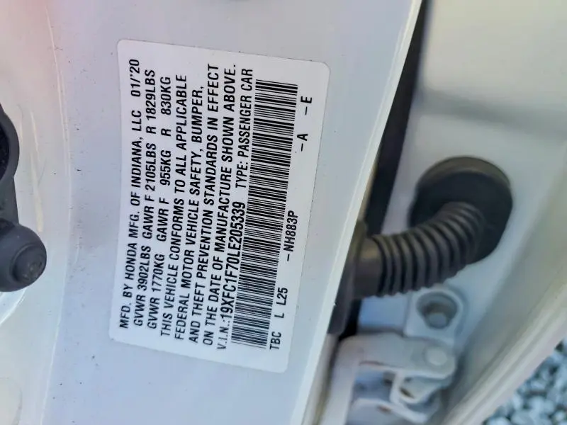 2020 HONDA CIVIC EXL  