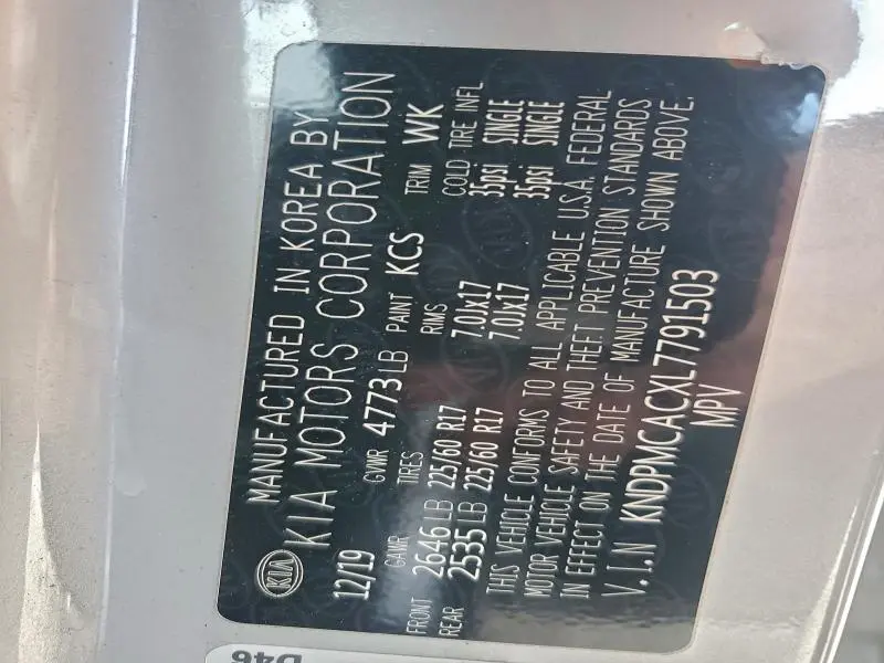 2020 KIA SPORTAGE LX  