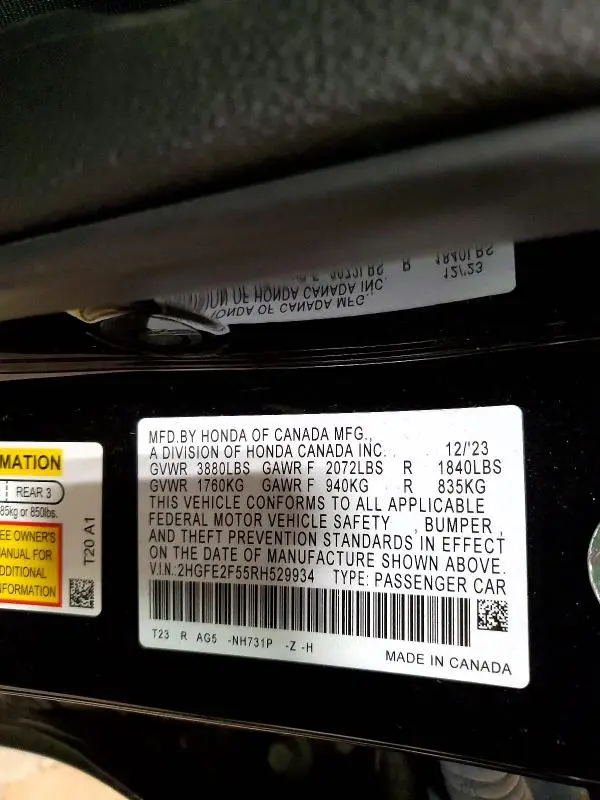 2024 HONDA CIVIC SPORT  