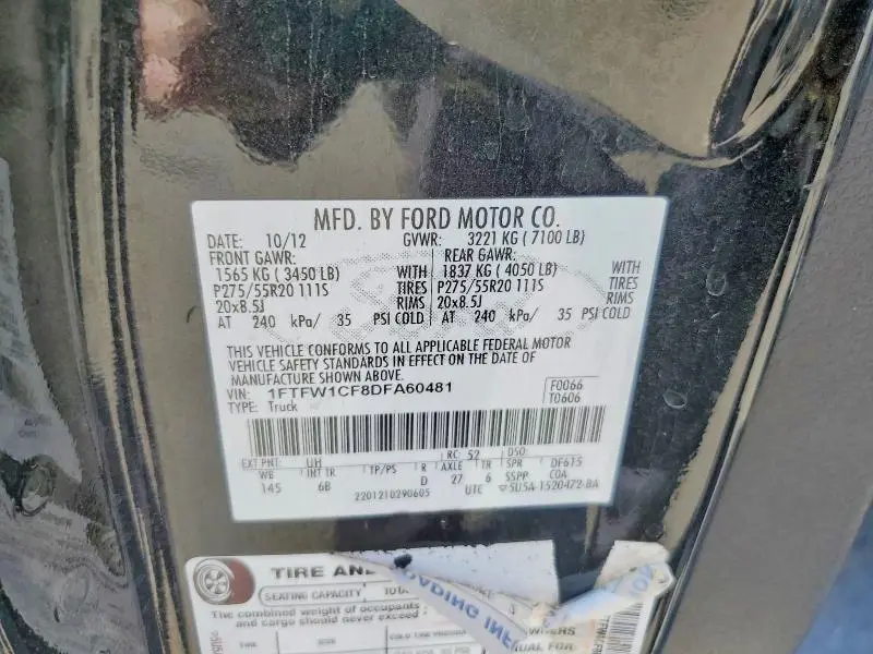 2013 FORD F150 SUPERCREW  