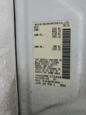 2017 NISSAN MAXIMA 3.5S  