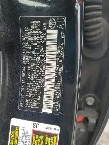 2013 TOYOTA COROLLA BASE  