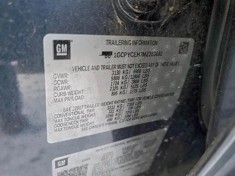 2021 CHEVROLET SILVERADO K1500 TRAIL BOSS CUSTOM  