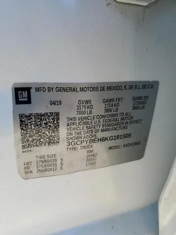 2019 CHEVROLET SILVERADO K1500 CUSTOM  