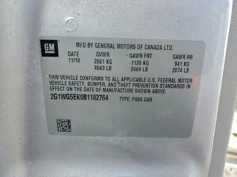 2011 CHEVROLET IMPALA LT  