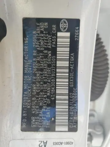 2011 TOYOTA AVALON BASE  